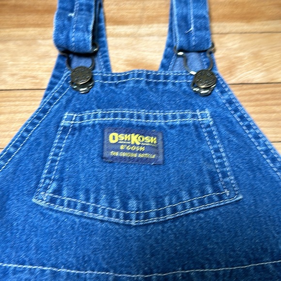 VINTAGE Oshkosh B’Gosh Vestback Blue denim overalls 3T - Picture 2 of 11